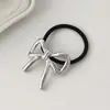 Goma para el Pelo Metálica Minimalista con Lazo, Accesorio para el Cabello de Nuevo Estilo Elástico de Alta Gama y Duradero
