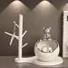 Estante de Almacenamiento para Colgar Llaves en la Entrada, Artículos Decorativos de Lujo Ligero, Zapatero Creativo para Sala de Estar, Decoración de Oso Violento, Entrada de Lujo Ligero