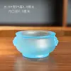 Quemadores de Incienso con Orejas de León de Colores Quemador de Incienso de Esmalte de Colores Quemador de Tres Patas Quemador de Incienso con Orejas de León Amarillo Azul Quemador Xuande de Daming