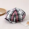 Gorro estilo chino para bebés niños, boina a cuadros colorida con agujeros, gorro de moda para niñas, gorro tipo beanie para niños