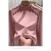 Top casual elegante de otoño e invierno de ajuste slim, capa interior térmica de moda con cuello medio alto, transfronterizo del sudeste asiático