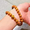 Pulseira de Múltiplos Círculos de Alta Qualidade Estilo Artístico Vintage com Pedra Olho de Tigre Natural, Cristal Amarelo e Sândalo