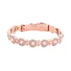 Pulsera Magnética Popular Transfronteriza Europea y Americana con Cierre de Aleación Redondo Totalmente Diamantado de una Sola Fila Pulsera Magnética Antiestática para Mujeres