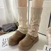 Calcetines de punto holgados estilo coreano para mujer, calentadores de piernas adelgazantes y cálidos para otoño e invierno, adecuados para botas de nieve, calcetines JK para mujer