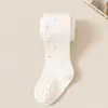 Calça fina de base para meninas primavera e outono, nova para atacado transfronteiriço, pode ser usada por fora, bebê listrada com strass, meia-calça infantil