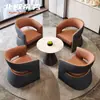 Nuevo Sofá Silla para Reuniones y Negociaciones Estilo Chino Mesa y Sillas Combinadas para Recepción de Hotel Club Sillón Individual de Ocio para Salón de Belleza