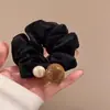 Elástico de Cabelo de Cetim Estilo Coreano Pérola de Alta Qualidade Novo Modelo 2025 para Rabo de Cavalo Baixo Coque Faixa de Cabelo Corda de Cabelo