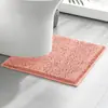 Tapete de banheiro Amazon em forma de U para vaso sanitário, tapete para os pés do vaso sanitário, tapete antiderrapante resistente à sujeira, tapete de chão absorvente de chenille para banheiro