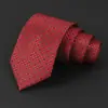 Gravata Masculina Bordado Jacquard Gravata Vermelha Gravata Masculina de Alta Qualidade Amarrada à Mão Traje Formal Fabricante Personalizado Estoque Pronto Atacado