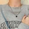 2025 Nuevo Estilo Dulce y Cool Collar de Gota de Amor con Piedra Colorida Esmaltada para Mujer Verano Diseño de Nicho Celebridad de Internet Chica Caliente Cadena Clavicular