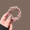 Nuevo Estilo Accesorios para el Cabello Completamente Bordados con Perlas Banda Elástica para Mujeres, Cuerda para el Cabello de Moda con Perlas, Sujetador de Cola de Caballo Dulce y de Alta Gama