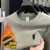 Sudadera Gruesa Cálida con Forro Polar de Peso Pesado de 400g para Hombre, Nuevo Estilo Otoño e Invierno 2025, Camiseta Casual de Manga Larga con Cuello Redondo para Hombre