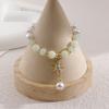 Pulsera de Perlas de Cristal de Vidrio Doble Uso con Cuentas Elástica Nicho Versátil Estilo Chino Hanfu Moda Lujo Ligero Hecho a Medida