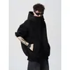 Jaqueta Moletom com Capuz Cardigan de Camada Dupla com Zíper Duplo Pesado Americano 2025 para Homens e Mulheres Silhueta Solta Top Casual