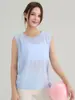 Chaleco Deportivo Personalizado Estilo Diseñador con Cordón, Hilo de Bambú, Ligeramente Transparente, Top de Secado Rápido para Correr y Entrenamiento de Fitness para Mujer
