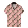 Camisa Cubana de Manga Corta Suelta para Hombre de Amazon Transfronteriza Moda Estampada Camisa de Playa Camisa Casual para Hombre
