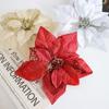 Flor de Navidad accesorios para árbol de Navidad guirnalda navideña flor hueca de plástico flor hueca de tres hojas colgante pequeño lote mixto