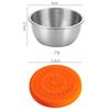 Suministro directo de fábrica acero inoxidable 304 50ml tapa de silicona plato para salsa plato para condimentos de uso doméstico ketchup conservación plato pequeño
