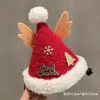 Diadema pasador para el pelo de niño sombrero de Navidad rojo pasador accesorios para el pelo de niña dulce Clip de felpa accesorios para el pelo