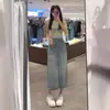 Falda de Mezclilla Tencel con Figura de Pera para Mujer Otoño talla extra chica gordita Cintura Alta Caída Adelgazante Falda de Longitud Media Línea A