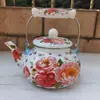 Tetera de Esmalte para Comercio Exterior, Tetera Vintage para Agua Fría, Tetera Doméstica con Capacidad de 2.5L, Tetera de Esmalte en Varios Diseños y Colores