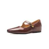 Jingang Hs50103 Zapatos Planos con Punta y Aumento Interior, Boca Baja, Novedad Primavera y Otoño 2025, Elegantes y Versátiles para Mujer