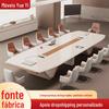 Nova Mesa de Conferência Grande Laqueada, Mesa Longa Estilosa para Negociações, Mesa de Reunião de Luxo Leve e Elegante, Adequada para Empresas