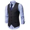 2024 Nuevo Chaleco de Lana de Botones Sencillos Casual para Hombre de Primavera y Verano Chaleco de Traje Casual de Negocios para Hombre