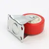 Ruedas de PVC rojas de 2.5 pulgadas rueda direccional plana rueda de comedor laminada carrito de comedor ruedas fijas