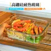 Caixa de almoço retangular de vidro borossilicato, segura para micro-ondas, caixa especial para conservação de alimentos para trabalhadores de escritório, caixa bento