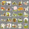 50 adesivos originais fofos desenhados à mão com tema de floresta, adesivos de grafite estilo floresta não infratores para fones de ouvido e planners