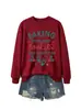 BAKING MAIS QUE Amazon eBay loja independente moda casual feminina outono e inverno gola redonda moletom comércio exterior