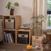 Cesta de Almacenamiento Cuadrada Plegable Tejida para Artículos Varios Ropa Gabinete de Rejilla Tejida Caja de Almacenamiento para Organización de Artículos Varios Cesta de Almacenamiento