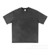 Camiseta de Algodón Puro Lavado Estilo Americano al por Mayor desde Fabricante 230g Vintage Unisex Peso Pesado Hombro Caído Corte Amplio Manga Corta Lavada