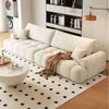 Sofá moderno minimalista fofo, Sofá de tecido estilo creme francês, Sofá de tecido minimalista para sala de estar de apartamento pequeno estilo italiano