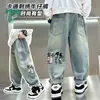 Ropa Infantil para Niños Jeans de Otoño Nuevos Elegantes Pantalones Largos Pantalones Holgados Atractivos de Primavera y Otoño Venta al por Mayor Transfronteriza Modernos