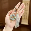 Produto Acabado Pura Artesanato Manual Patrimônio Cultural Imaterial Brocado de Canção Retro Chinês Novo Dupla Face Orquídea Linghua Ornamento Suspenso Sensação Retro de Alto Padrão Borla