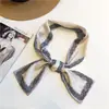 Lenço pequeno de seda longo feminino gravata de seda artificial faixa para cabelo decoração de primavera e outono variedade gravata bolsa Fita Vermelha da Moda lenço pequeno