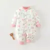 Ropa de bebé directa de fábrica: Mameluco de algodón de manga larga sin costuras de 40 g para niños y niñas, mameluco de algodón de otoño e invierno