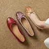 Zapatos Planos de Ballet para Mujer con Lazo y Suela Suave, Piel de Vaca de 2025 Capas, Piel Suave
