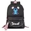 Comercio exterior nueva mochila de dibujos animados Stitch USB Estudiante joven mochila escolar para hombres y mujeres mochila casual de viaje