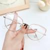 M2978 exportación moda personalizado ojo de gato decorativo gafas lisas luz anti-azul mujer foto callejera con gafas para miopía armazón óptico