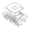 Estrutura de Transformador Ee25 Estrutura de Baquelite Ee26 Estrutura de Alta Frequência Bobina Vertical 7+9 Pinos 2552-1