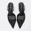 Para o Mesmo Estilo Sapatos de Salto Alto Bico Fino Sem Costas Sandálias de Salto Agulha Elegantes da Moda Fivela Redonda Sapatos de Salto Alto Transfronteiriços