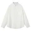 Camisa de Color Sólido de Manga Larga Marca Qilin Chaozhou para Hombre Otoño Casual Americano Solapa Bolsillo Camisa Blanca Chaqueta