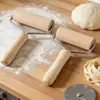 Rolo de Massa de Madeira de Faia com Rodas nas Extremidades Duplas, Rolo de Massa de Madeira para Farinha, Pastel, Macarrão, Pão, Rolo de Massa de Madeira Sólida, Ferramenta de Confeitaria para Uso Doméstico