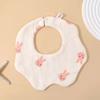 Toalla de saliva de gasa de seis capas clase a bolsillo para comida de niños babero de pétalo de algodón para bebé babero de algodón para recién nacido