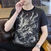 Recomendación Principal de Seda de Hielo para Dropshipping: Longtu Jacquard de Seda de Hielo Flor Quemada Cuello Redondo Manga Corta Verano 2025 Moda Juvenil Hielo