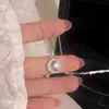 Novo Colar Estrela Lua Super Flash Ao Vivo Moda Luxo Leve Nicho High-end Corrente de Clavícula Explosivo Design Dia dos Namorados