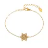 Rueda de la Fortuna Moda de Nicho Zirconia CNC Copo de Nieve Pulsera Súper Brillante para Mujer Acero de Titanio Chapado PVD Oro de 18K Joyería Que No Se Desvanece